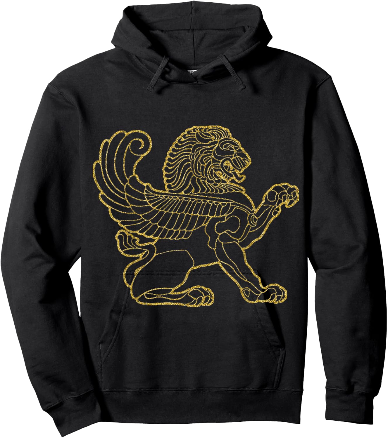 Persepolis, Takht-e-Jamshid, Flying Lion, Persian History Hoodie - Hoodie | Black