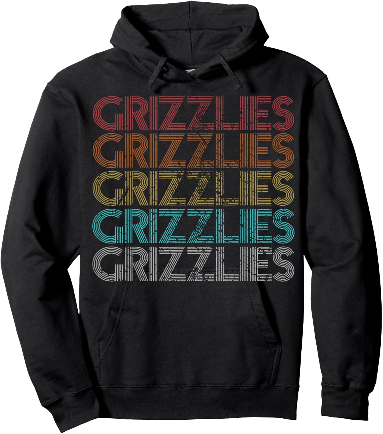 Retro Vintage Grizzlies Hoodie - Hoodie | Black