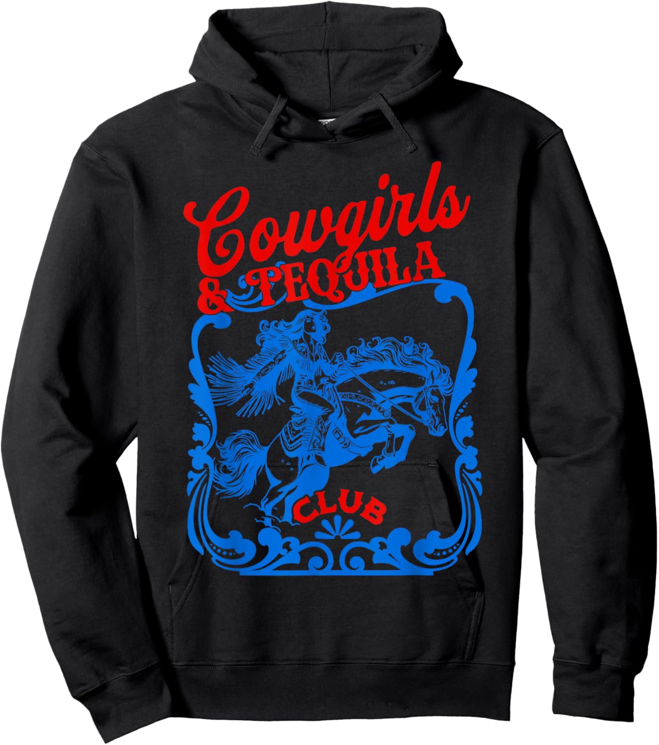 Cowgirls And Tequila Vintage Cocktail Funny Tequila Drinking Hoodie - Hoodie | Black