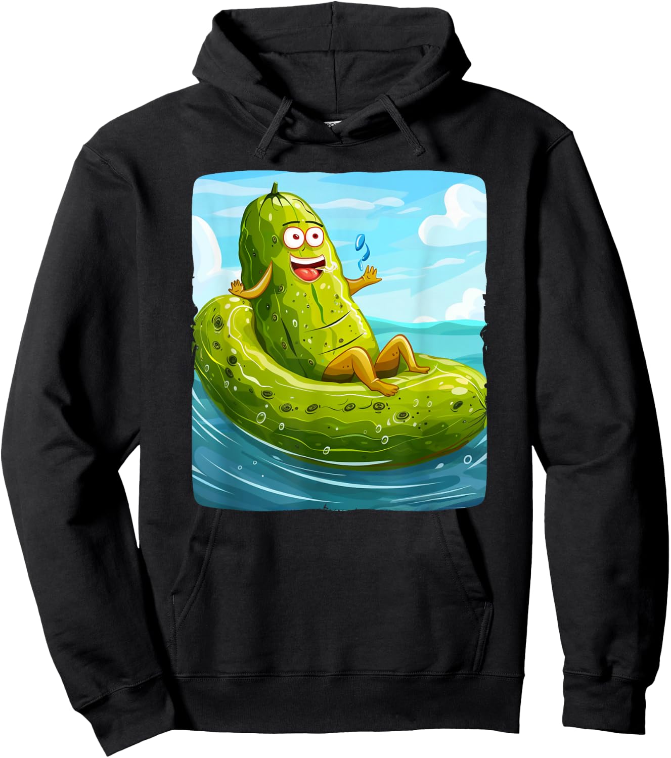 Cool Pickle inflatable pool float Outfit for Summer Vacation Men Women Kids Hoodie - Hoodie | Black