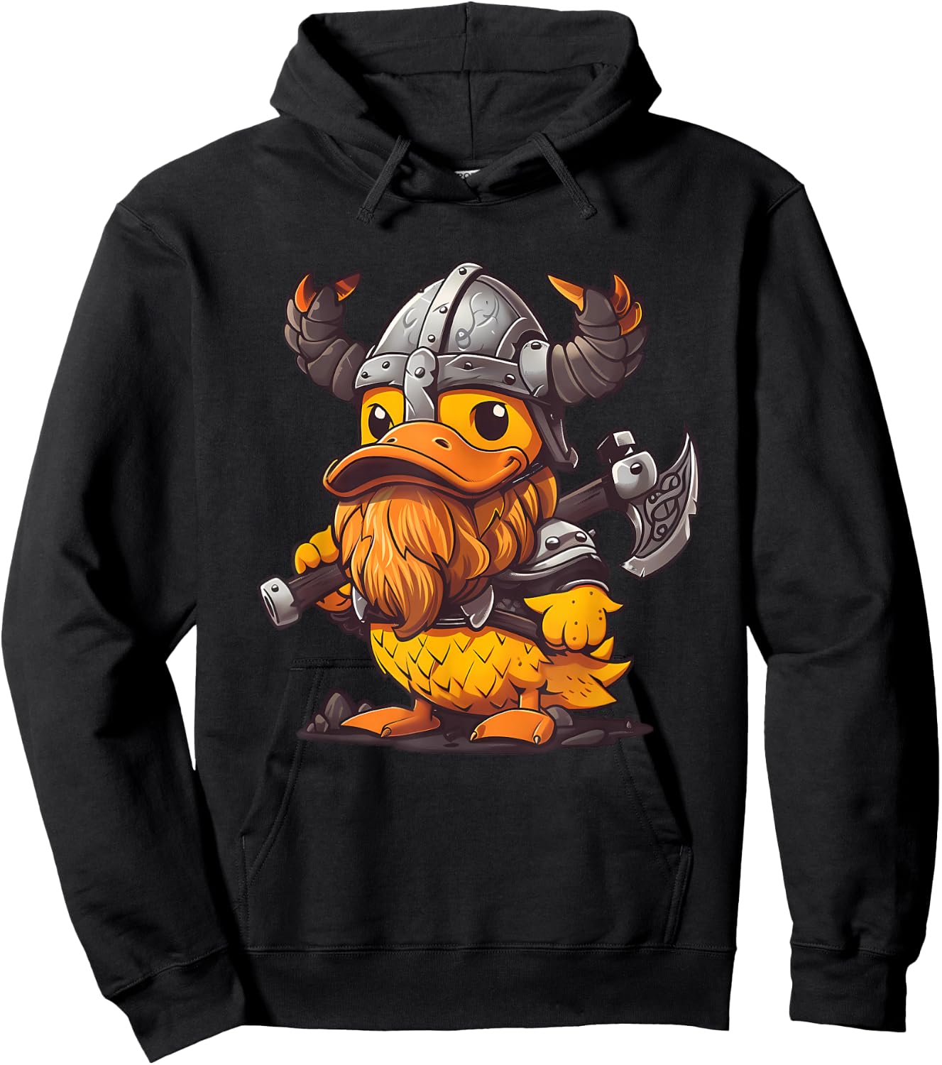 Rubber Duck Viking Duck Rubber Duckling Viking Helmet Hoodie - Hoodie | Black