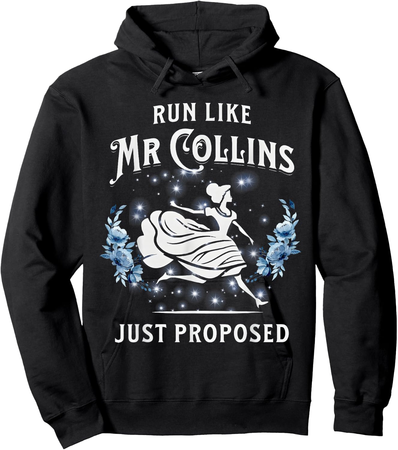 Run Like Mr Collins Just Proposed Funny Books and Running Hoodie - Hoodie | Black