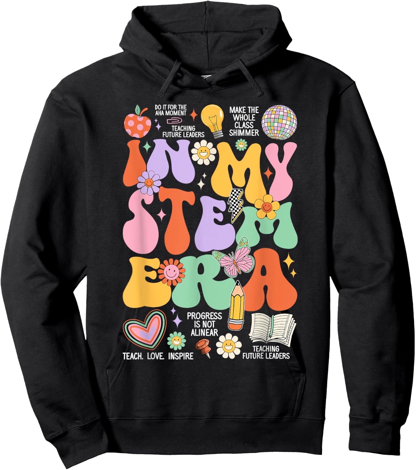Retro Groovy In My STEM Era Student Teacher Back To School Women Kids Hoodie - Hoodie | Black