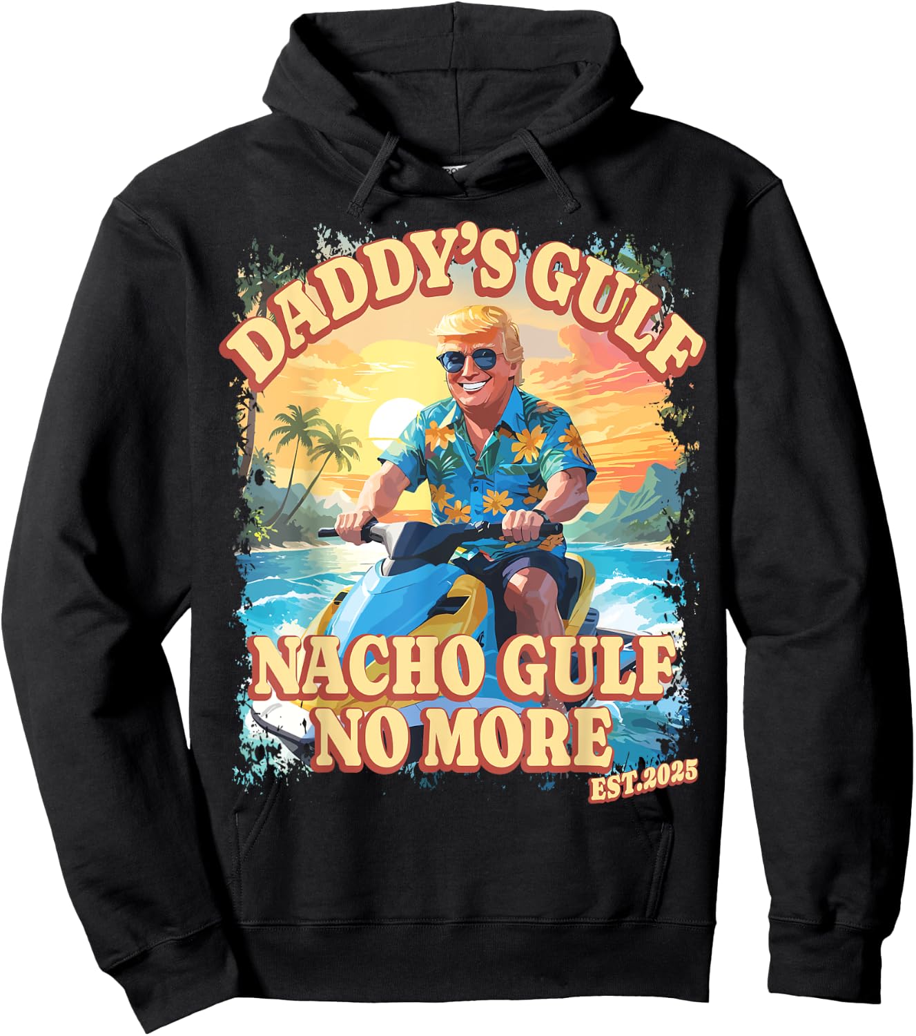 Nacho Gulf No More Funny Gulf 2025 Retro USA America Mexico Hoodie - Hoodie | Black