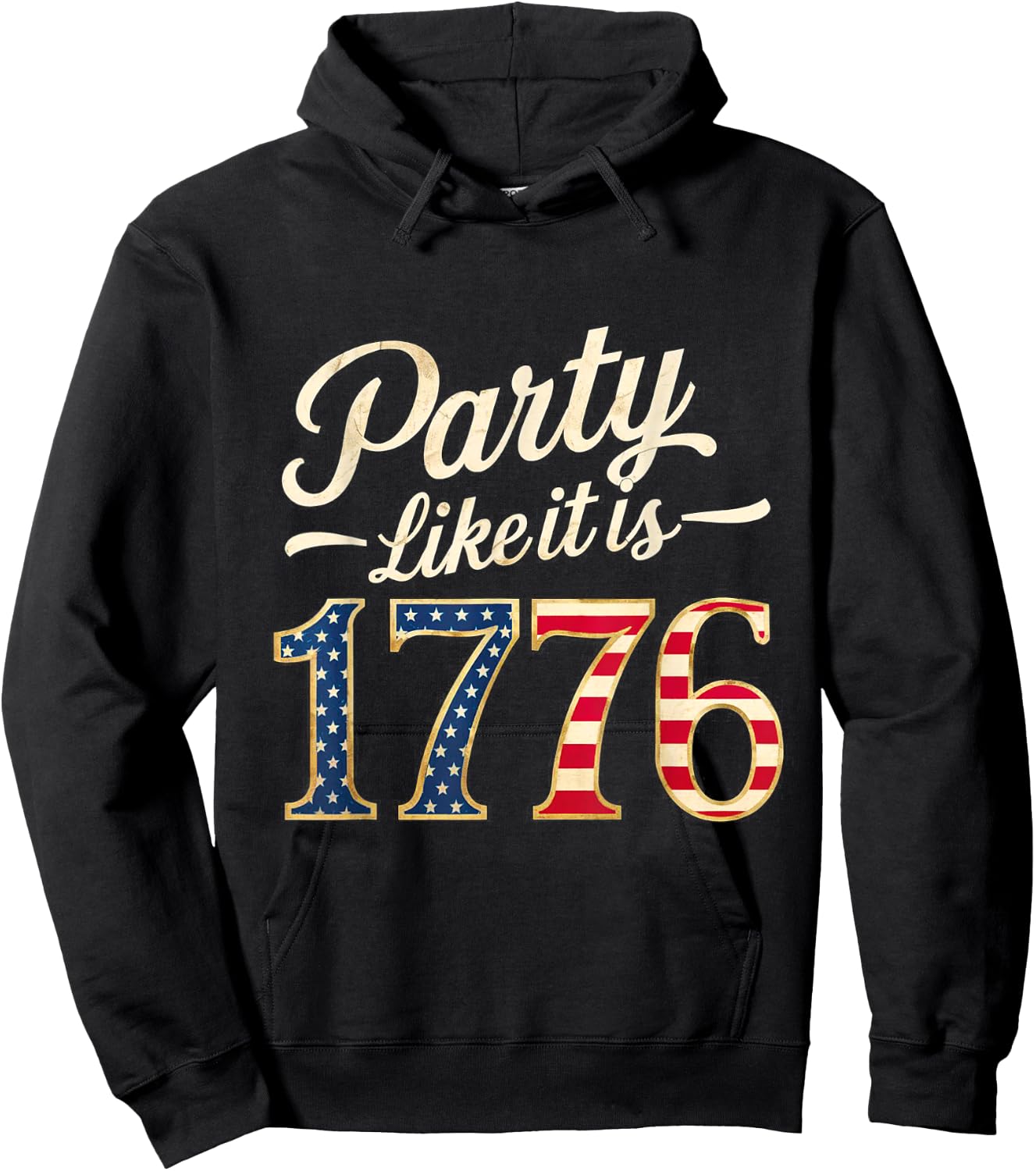 Party Like It Is 1776 USA Flag Men Women Kids Hoodie - Hoodie | Black