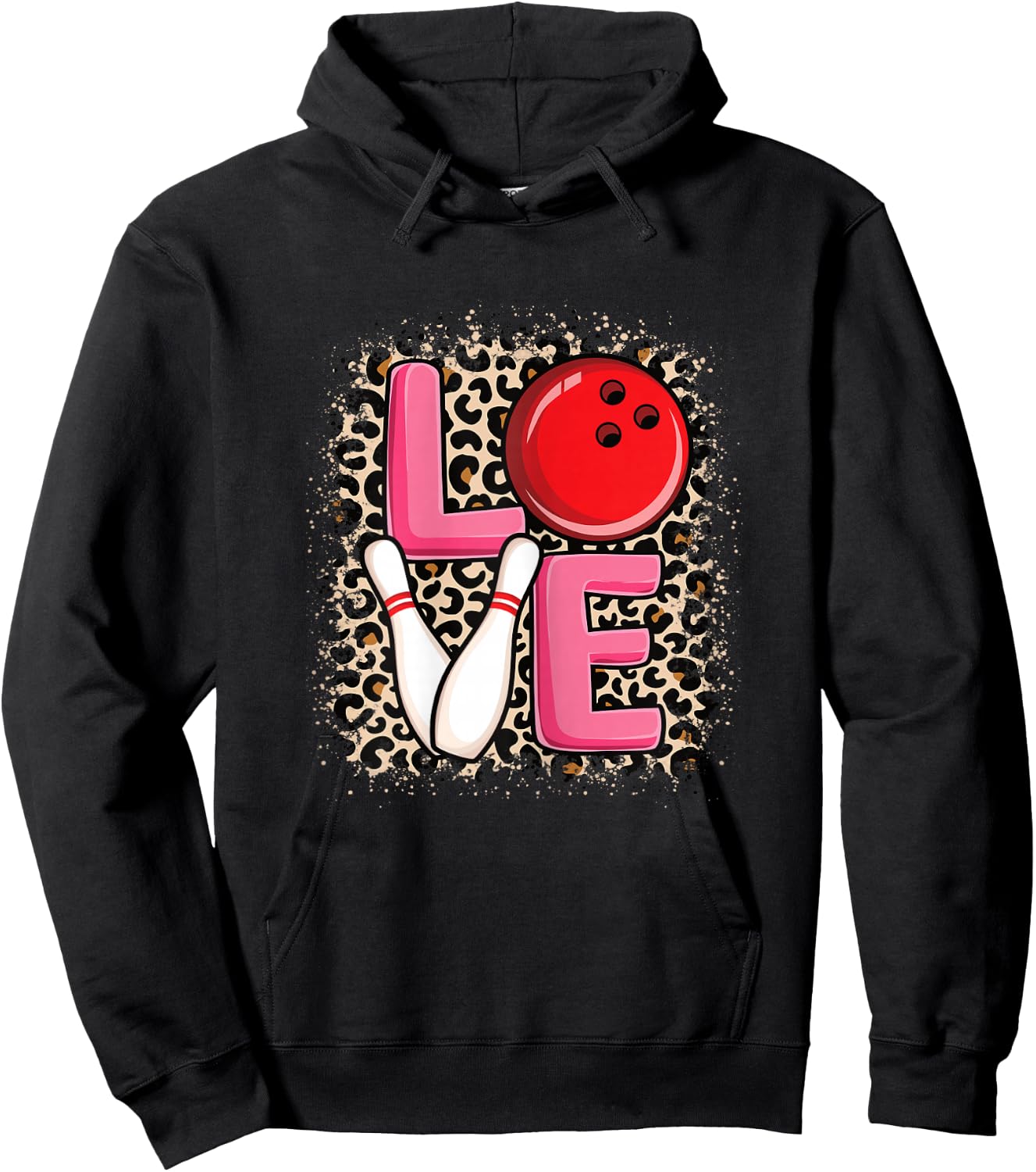 Love Bowling Cute Women Girls Bowler Hoodie - Hoodie | Black