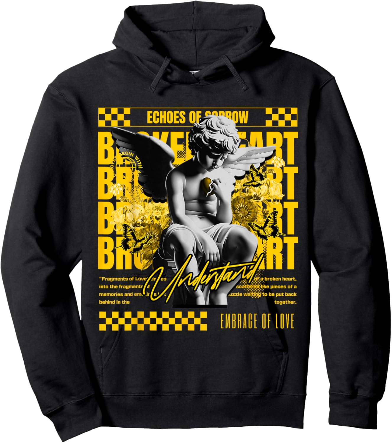 Broken Heart Vivid Sulfur 4s Matching Women Hoodie - Hoodie | Black