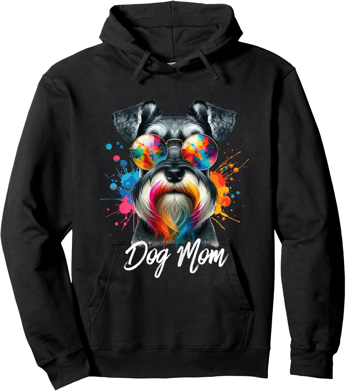 Miniature Schnauzer Owners Dog Mom or Dog lovers Dog pop art Hoodie - Hoodie | Black