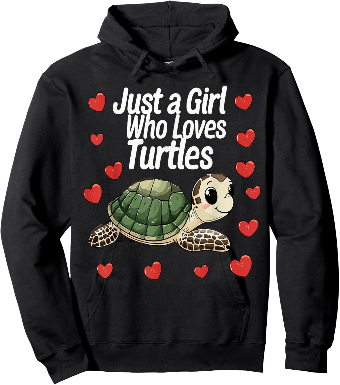 Cute Turtle Lovers Gift Just A Girl Who Loves Turtles Hoodie - Hoodie | Black
