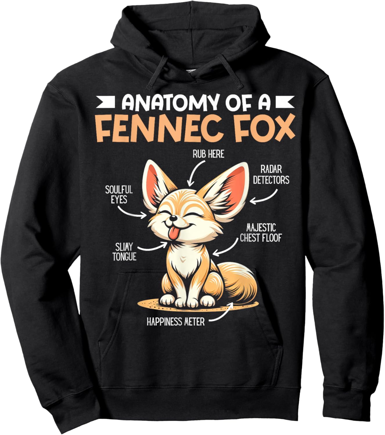 Anatomy Of A Fennec Fox Lover Fennec Fox Art Wild Animals Hoodie - Hoodie | Black