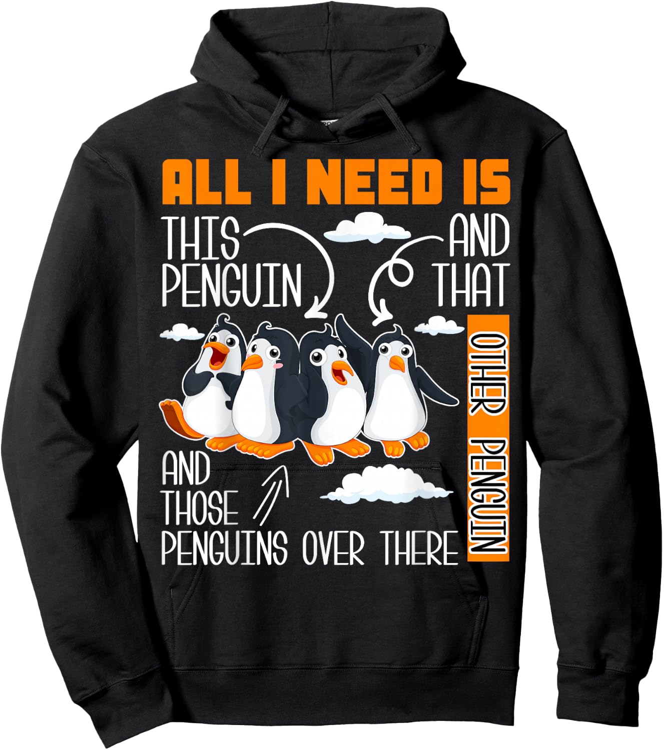 All I Need is This Penguin and That Other Penguin Cute Small Hoodie - Hoodie | Black