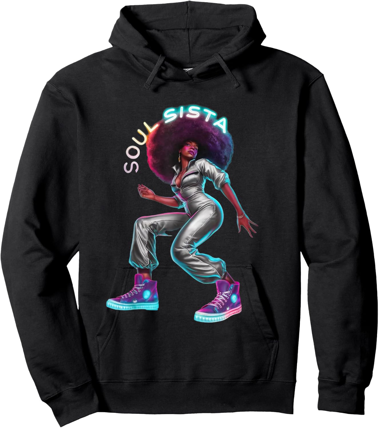 Artsy Funk Shirt Vintage 70s Costume Afro Soul Music Hoodie - Hoodie | Black