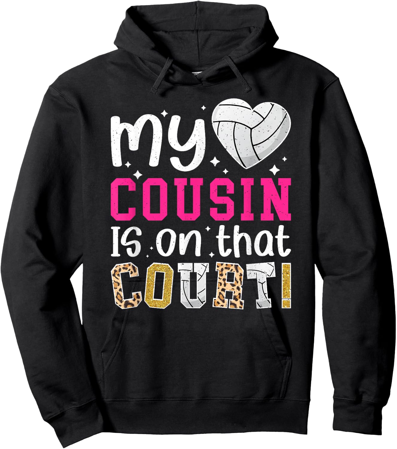 On That Field Volleyball Cousin Volleyball Player Cousin Hoodie - Hoodie | Black