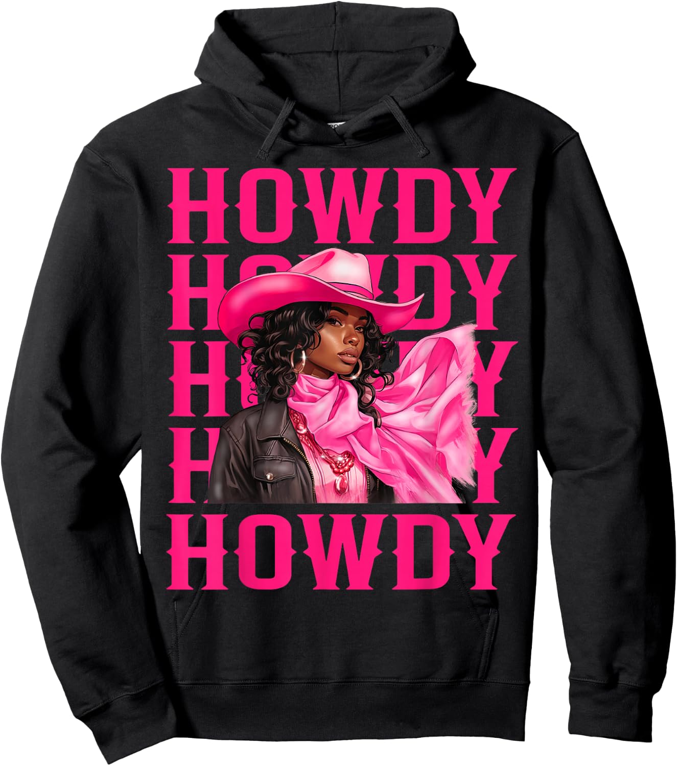 Howdy Western Cowgirl African American Black Women Girls Hoodie - Hoodie | Black