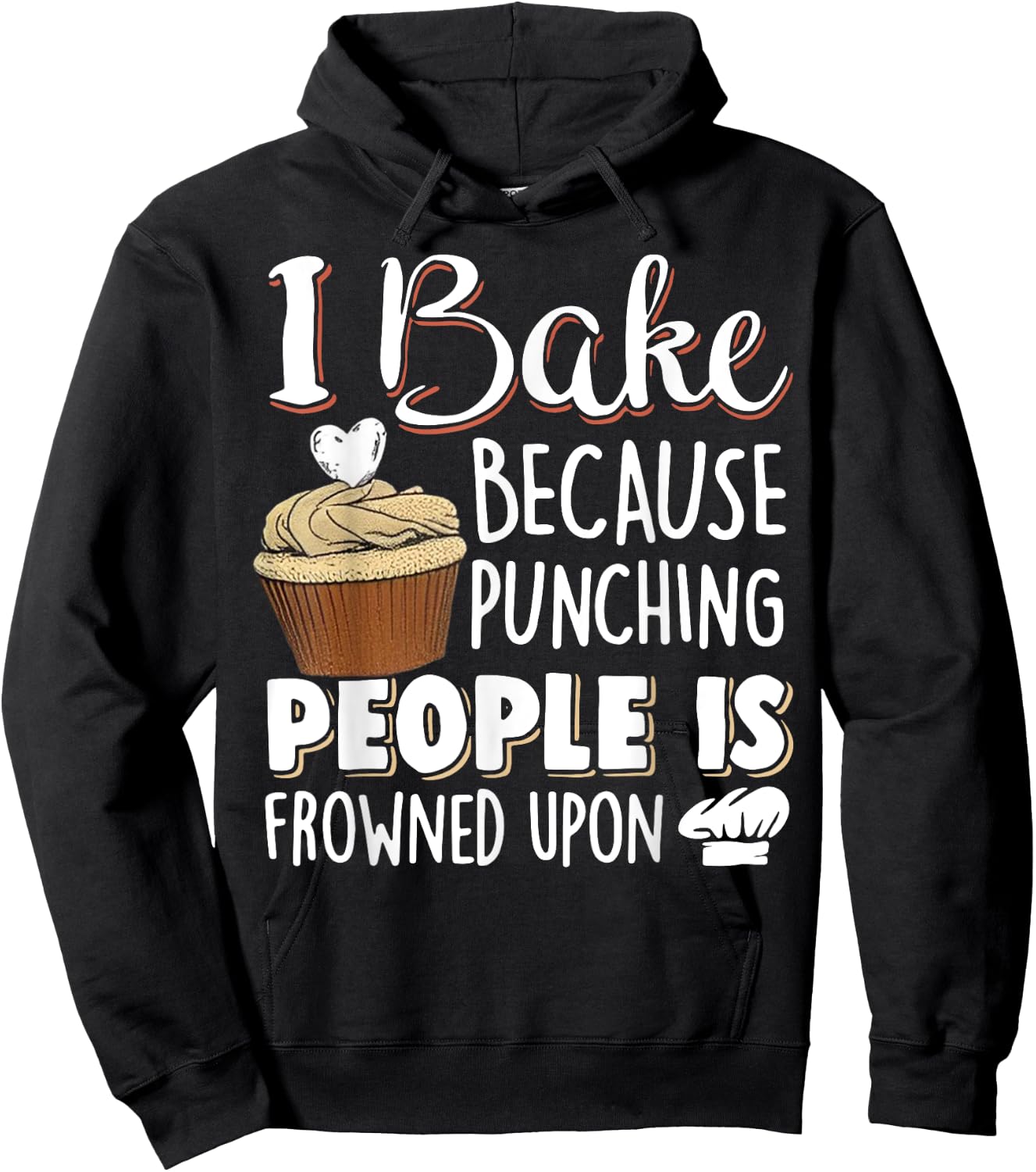 I Bake Because Punching People Is Frowned Upon Hoodie - Hoodie | Black