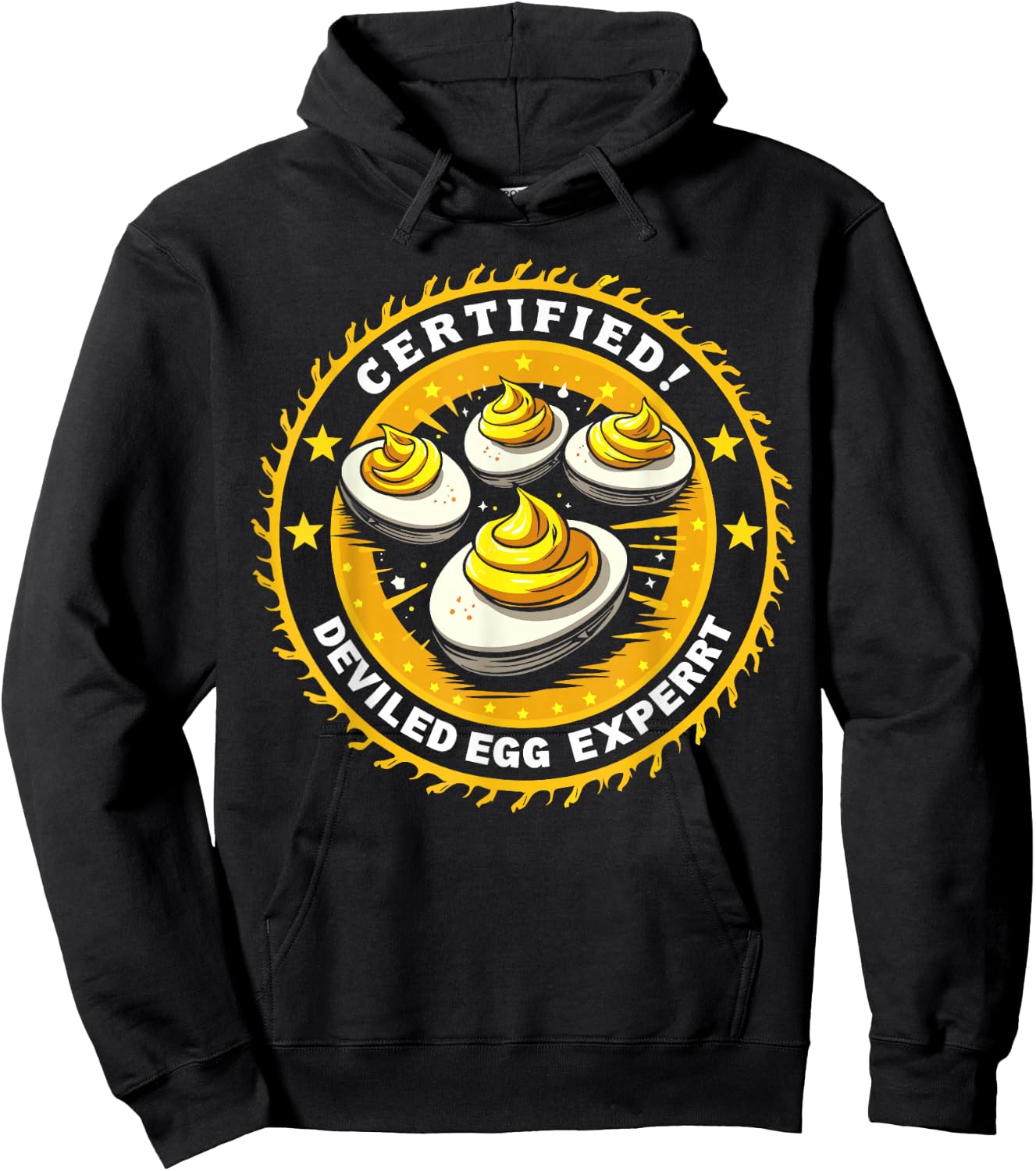 Certified Deviled Egg Expert Funny Food Lover Hoodie - Hoodie | Black