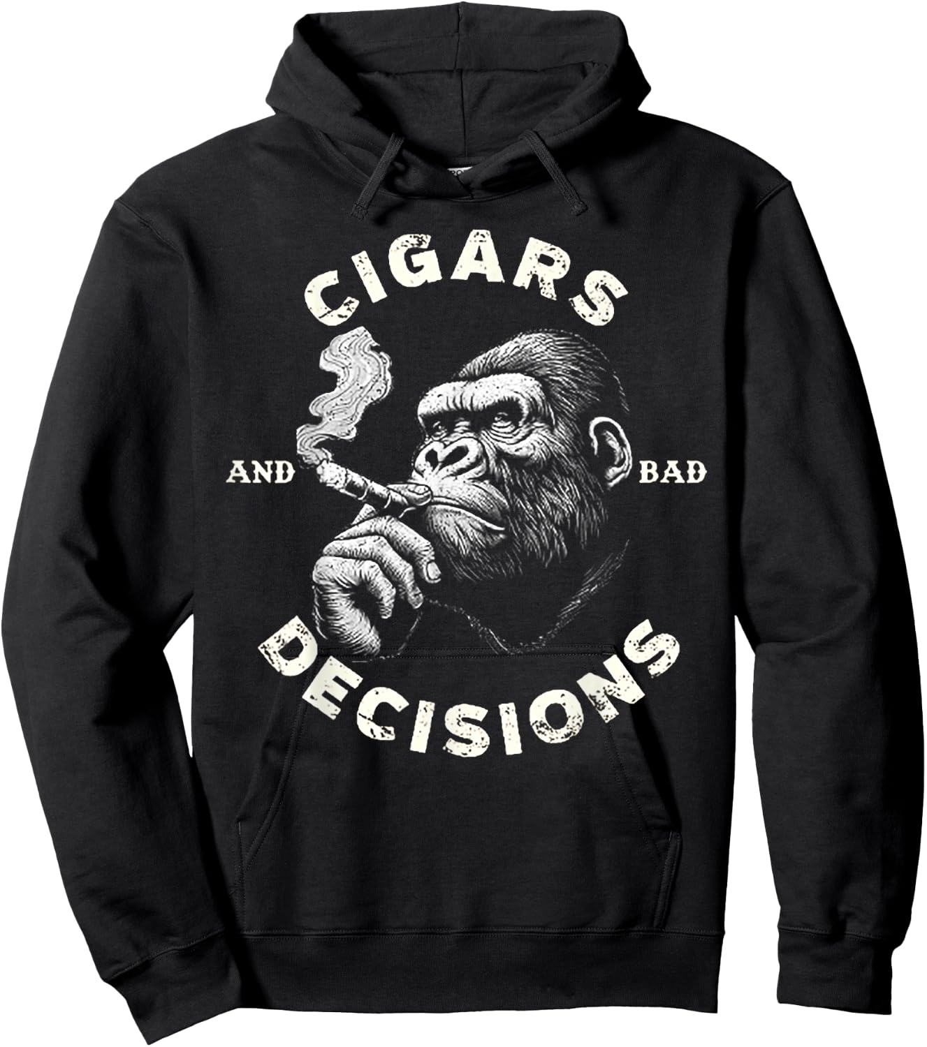 Monkey Cigars And Bad Decisions Hoodie - Hoodie | Black