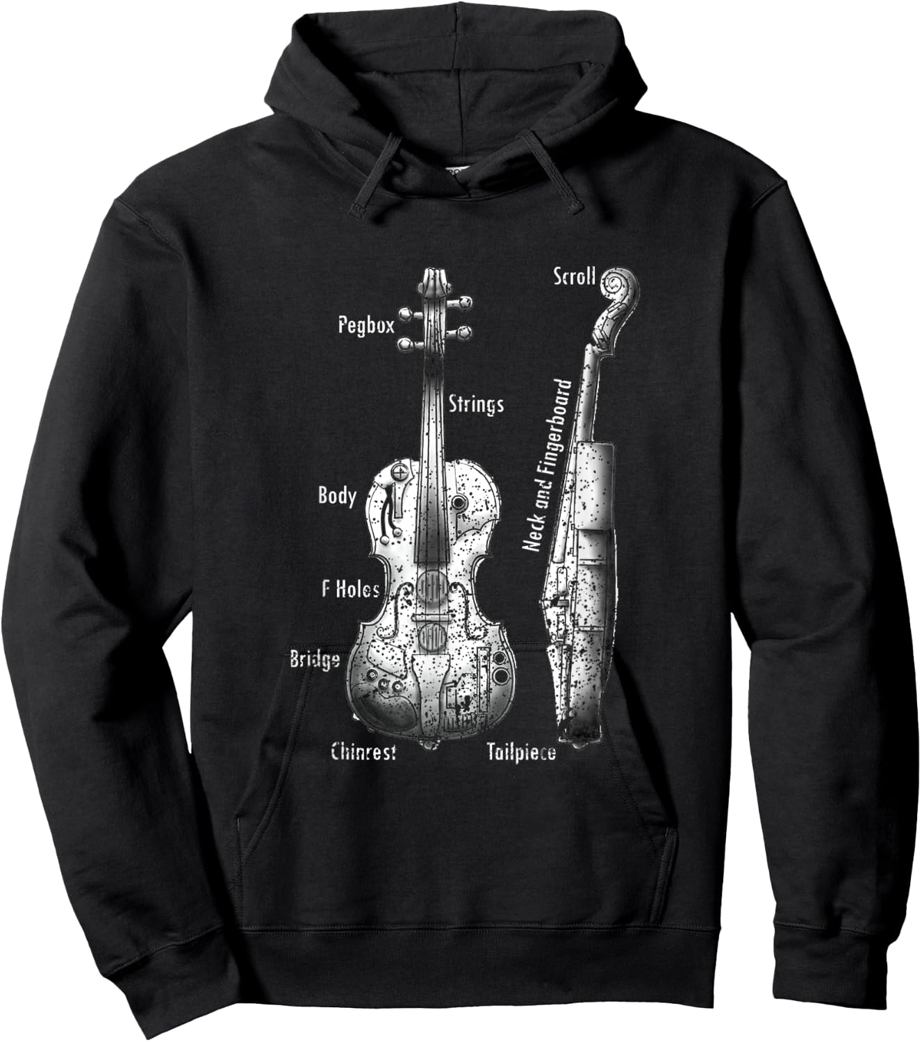 Violin Instrument Anatomy Violin Music Violin Player Hoodie - Hoodie | Black