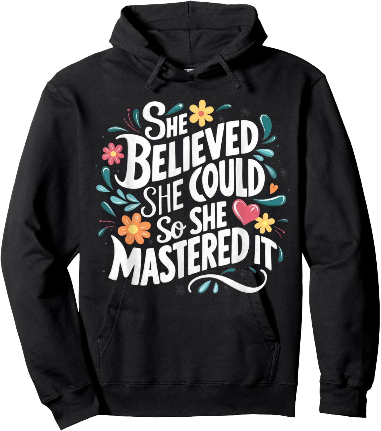 She Believed She Could So She Mastered It Graduation Hoodie - Hoodie | Black