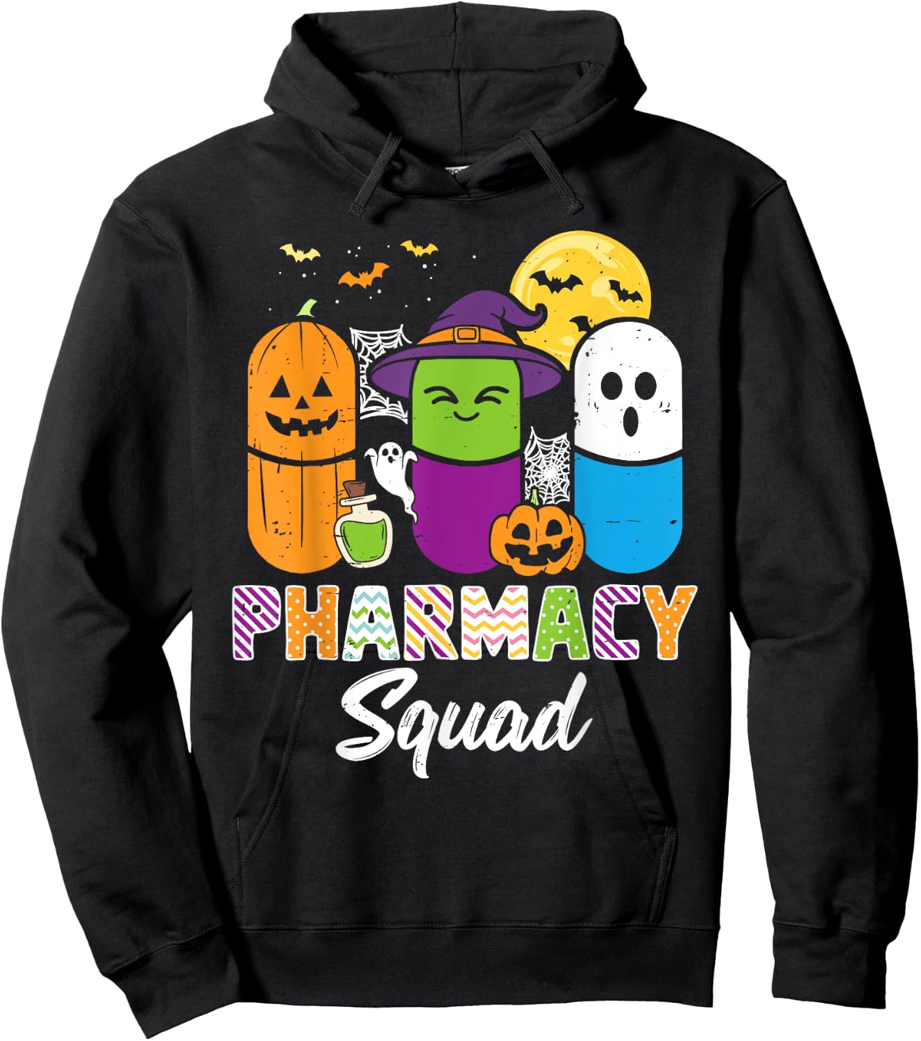 Halloween Pharmacy Squad PIlls Costume Pharmacist Women Men Hoodie - Hoodie | Black
