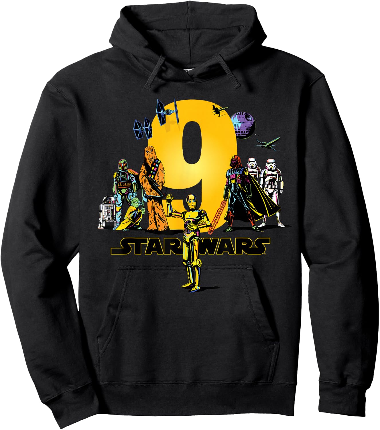 Star Wars Classic Characters Ninth Birthday 9 Years Old Hoodie - Hoodie | Black