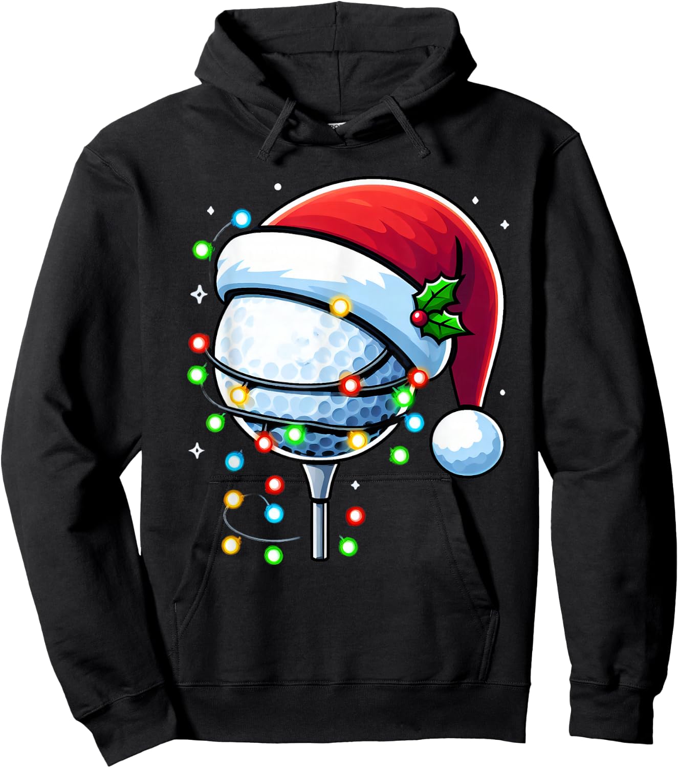 Christmas Golf Xmas Santa Golf Lover Men Boys Girls Kids Hoodie - Hoodie | Black