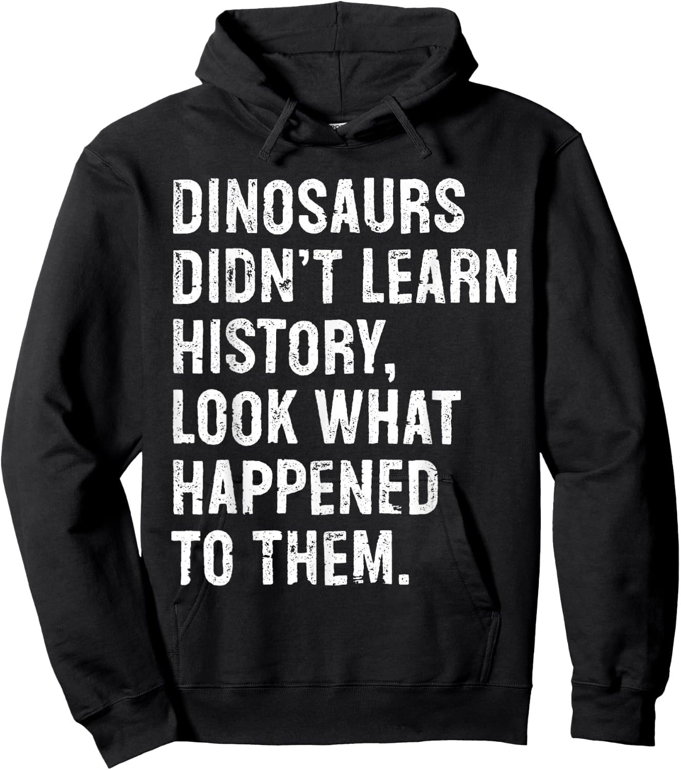 Funny History Teacher Dinosaurs Didn't Learn History Kids Black Hoodie - Hoodie | Black
