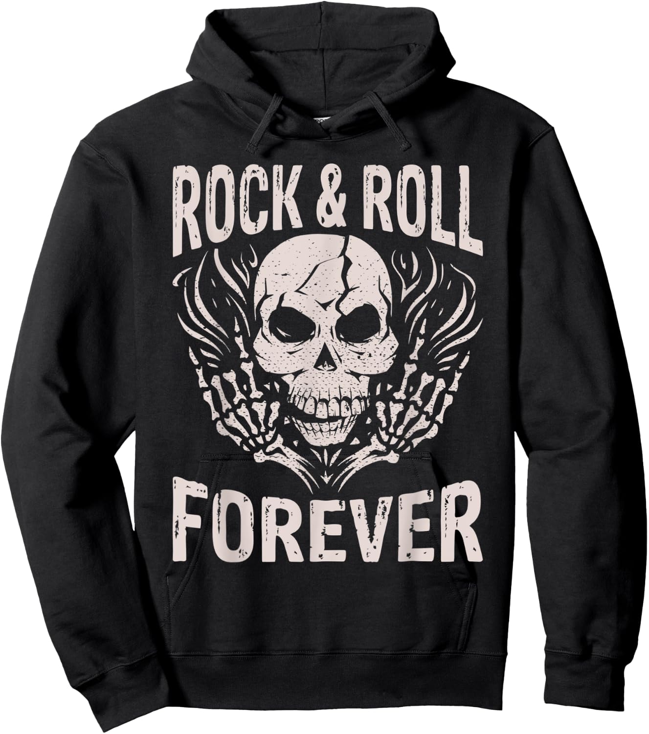 Rock and Roll Forever Rocker Hoodie - Hoodie | Black