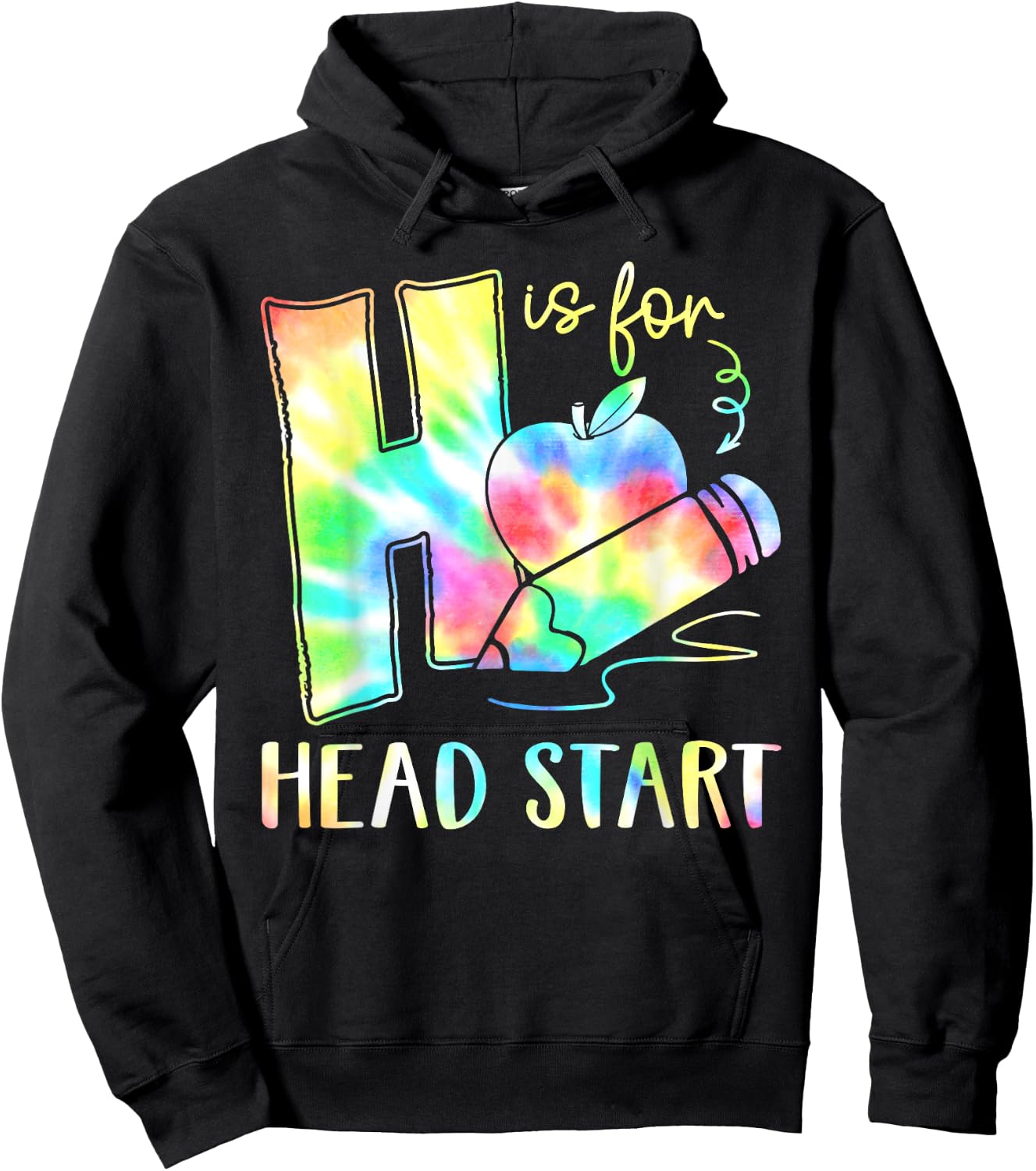 H Is For Head Start Teacher Tie dye Back to School Teacher Men Women Hoodie - Hoodie | Black