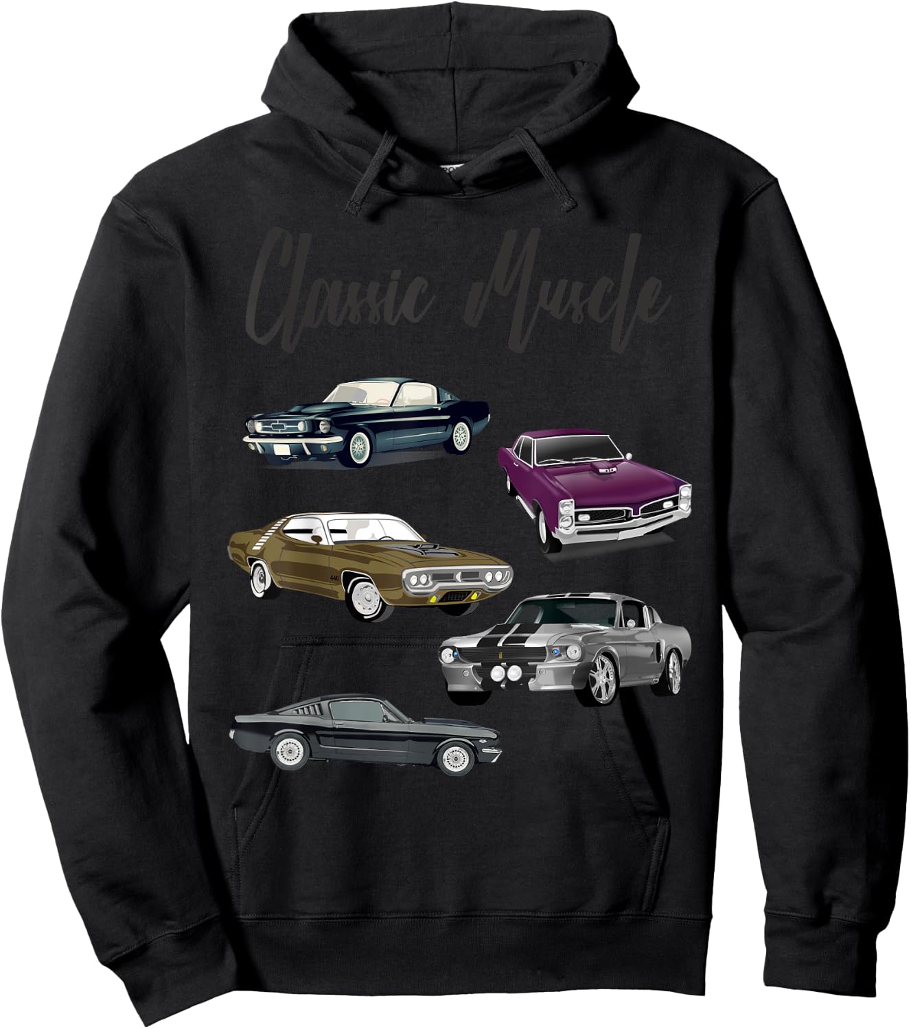 Classic Muscle Maximum Horsepower Car Logo Hoodie - Hoodie | Black