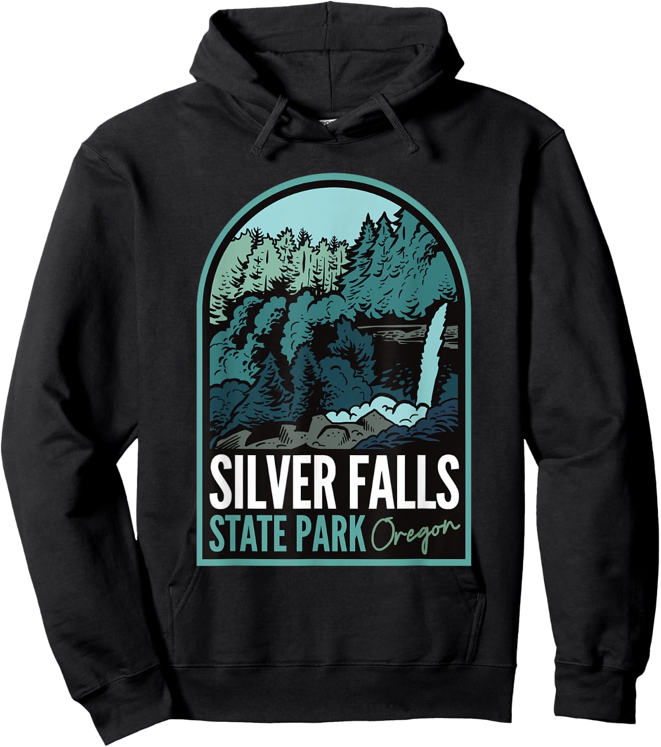 Silver Falls State Park Oregon Hoodie - Hoodie | Black
