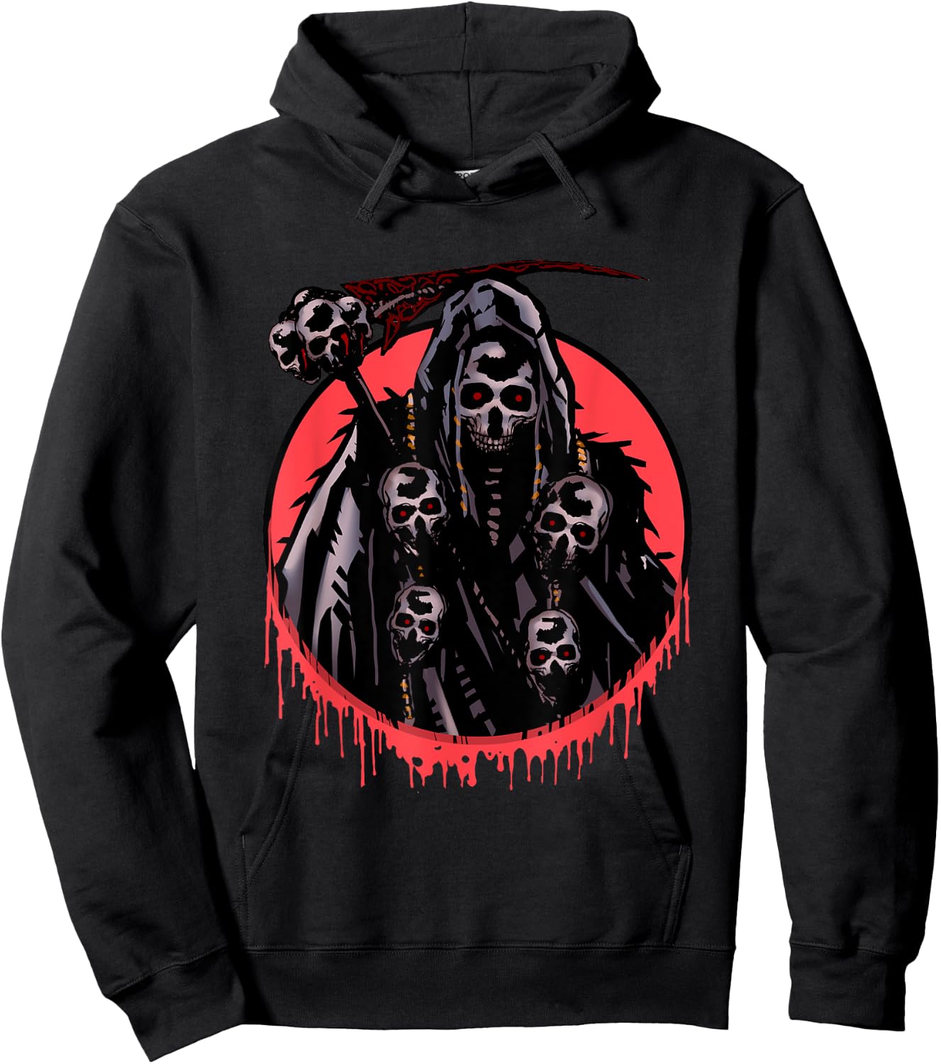 The Death Grim Reaper Skeleton Skull Death Head Halloween Hoodie - Hoodie | Black