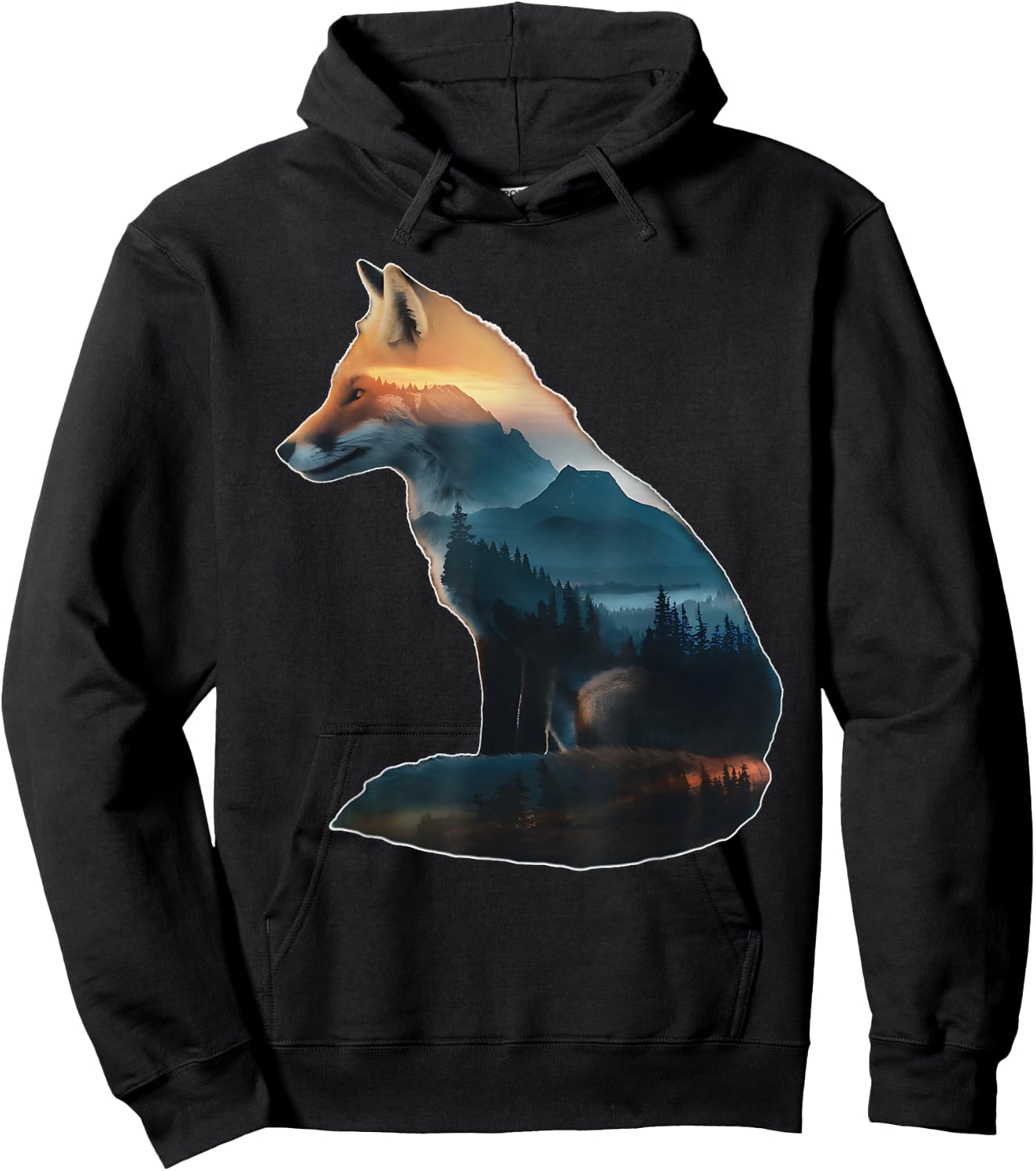 Fox Forest Nature Lover Mountains Camping Bushcraft Foxes Hoodie - Hoodie | Black