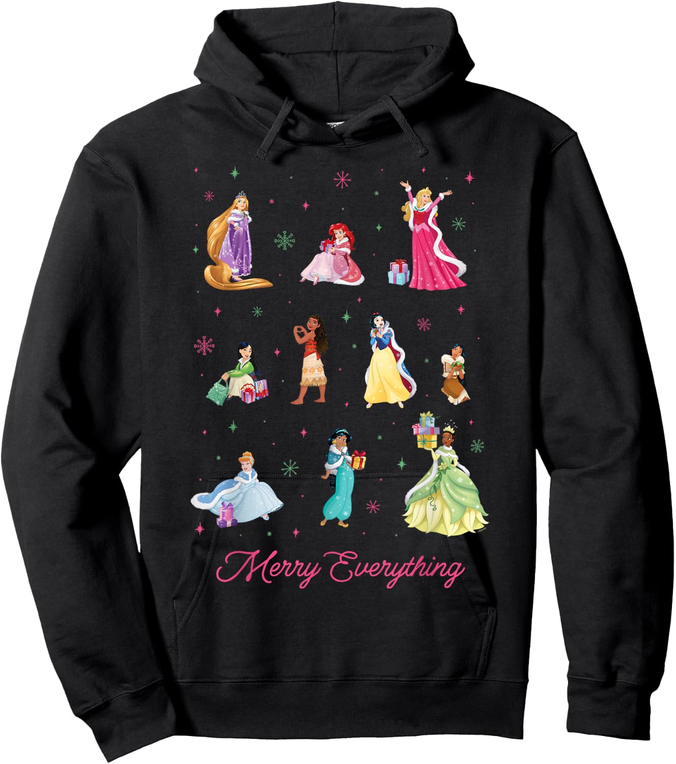 Disney Princess Winter Holiday Fashions Merry Everything Hoodie - Hoodie | Black