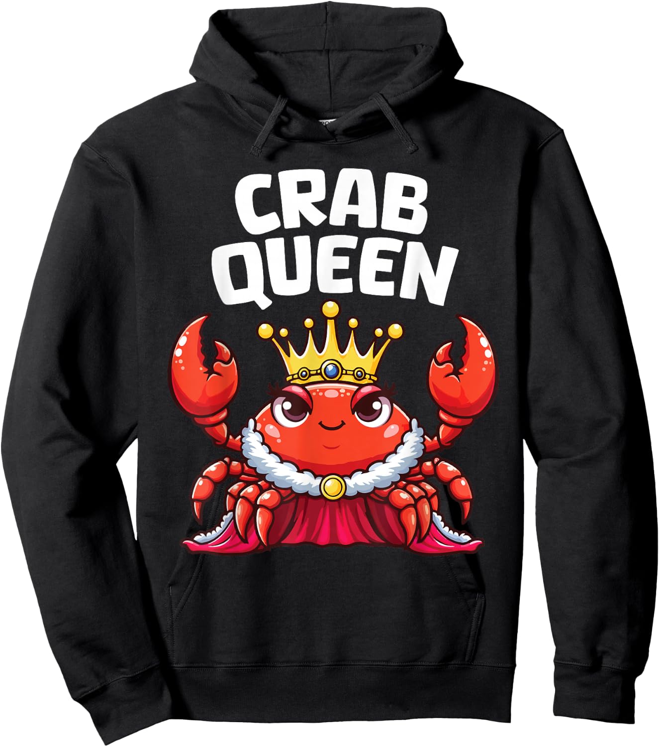 Crab Queen Funny Seafood Crab Animal Hunting Fishing Lover Hoodie - Hoodie | Black