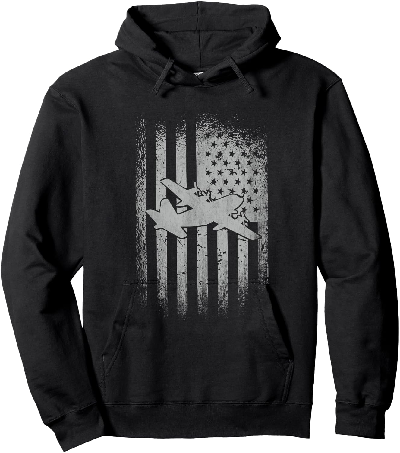 C 130 Hercules Air Force Transport Cargo Plane American Flag Men Hoodie - Hoodie | Black