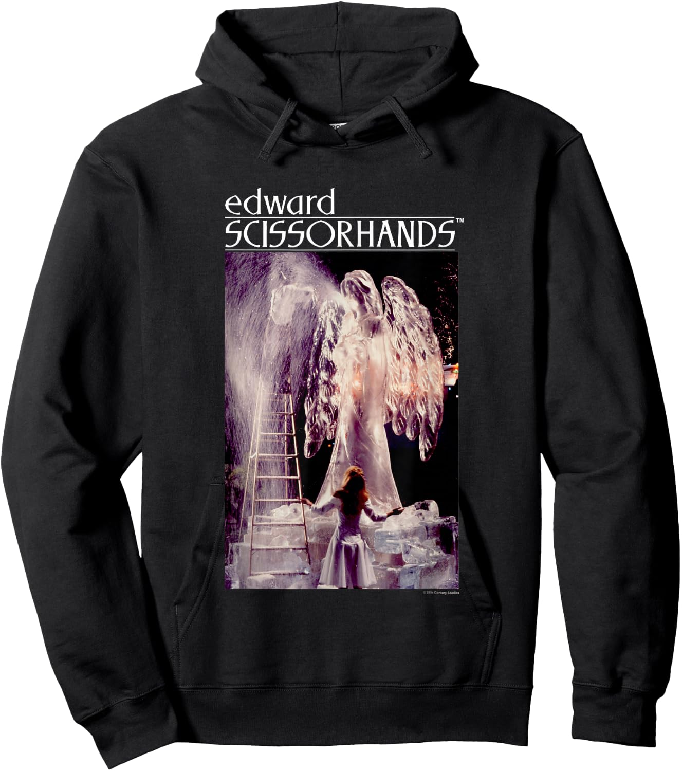 Edward Scissorhands Iconic Ice Sculpture Retro Chest Poster Hoodie - Hoodie | Black