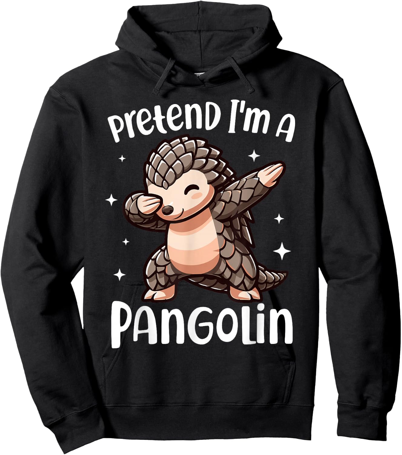 Funny Pretend I'm a Pangolin Easy Halloween Costume Hoodie - Hoodie | Black