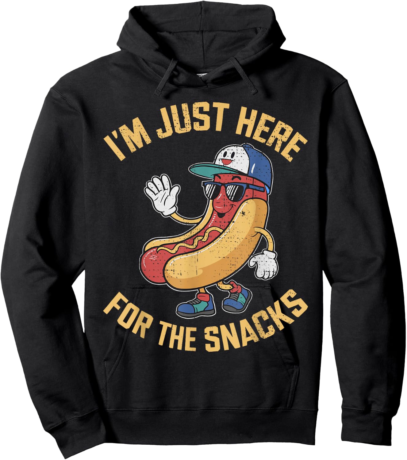 Funny I'm Just Here For The Snacks Football Hoodie - Hoodie | Black