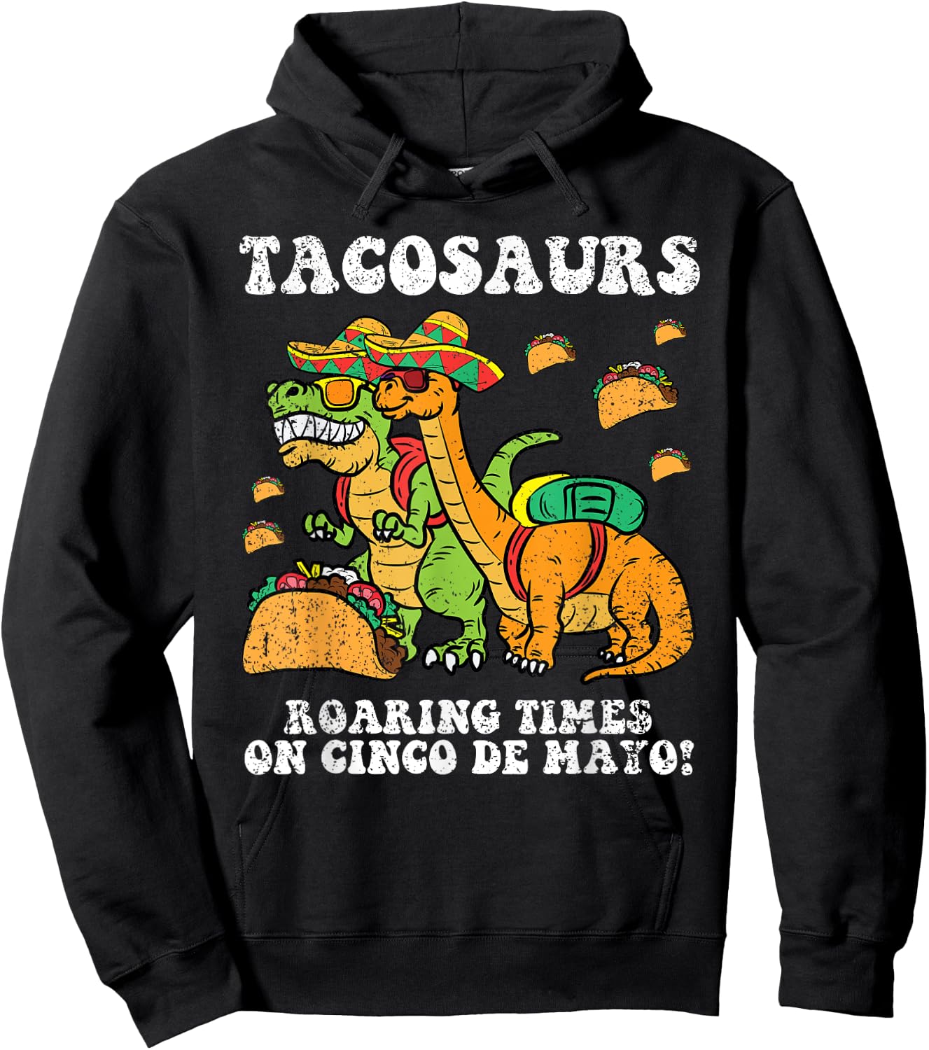 Tacosaurs Cinco De Mayo Dinosaur Taco Mexican Toddler Boys Hoodie - Hoodie | Black