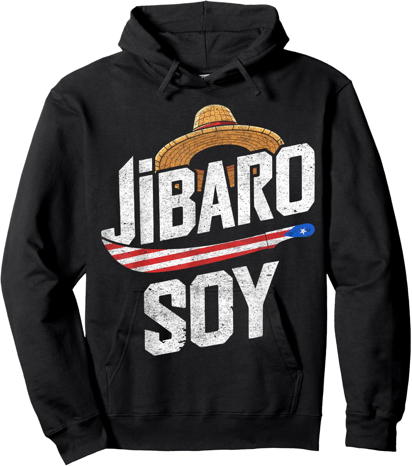 Droll Threads Jibaro Soy Puerto Rico Farmer Taino Boricua Puertorriqueo Hoodie - Hoodie | Black