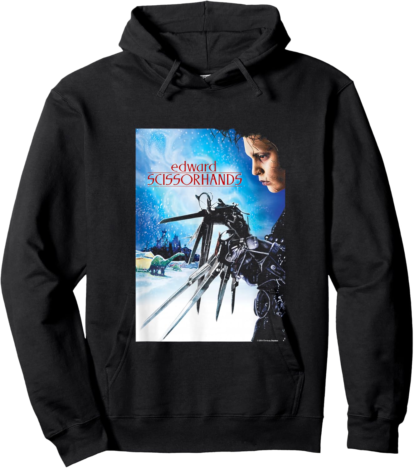 Edward Scissorhands Iconic Vintage Big Chest Movie Poster Hoodie - Hoodie | Black