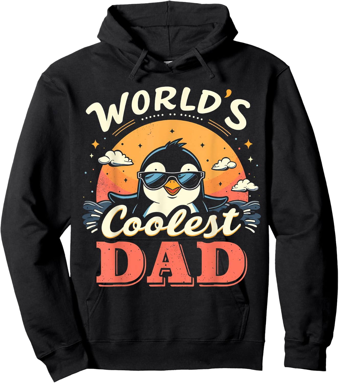 World's Coolest Dad Penguin Dad Penguin Hoodie - Hoodie | Black