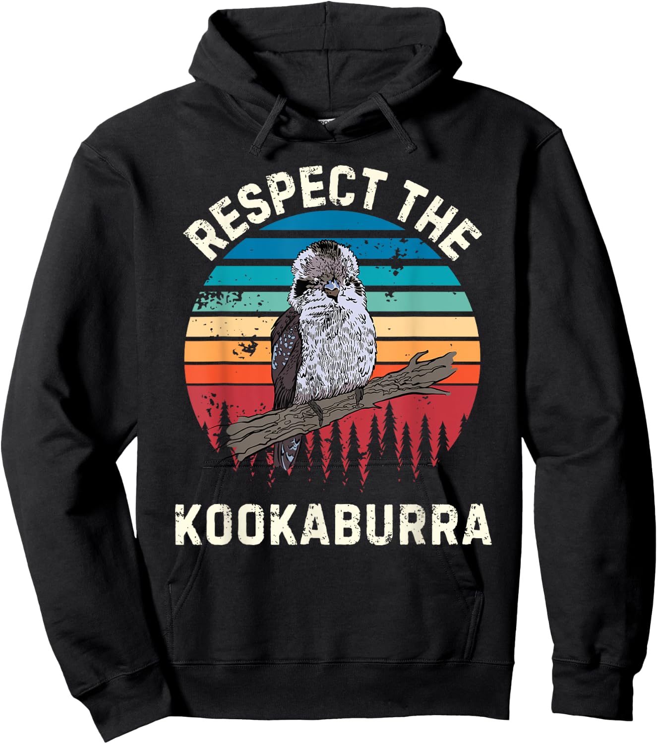 Retro Respect The Kookaburra Bird Vintage Kookaburra Lover Hoodie - Hoodie | Black
