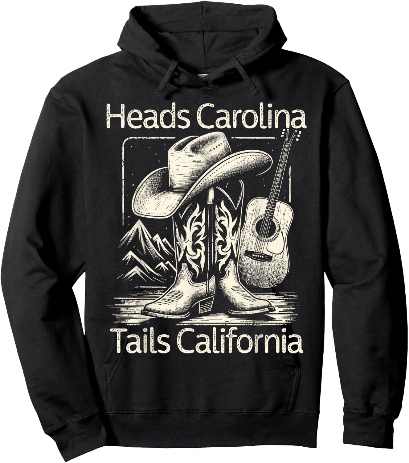 Heads Carolina Tail California Retro Vintage Country Hoodie - Hoodie | Black
