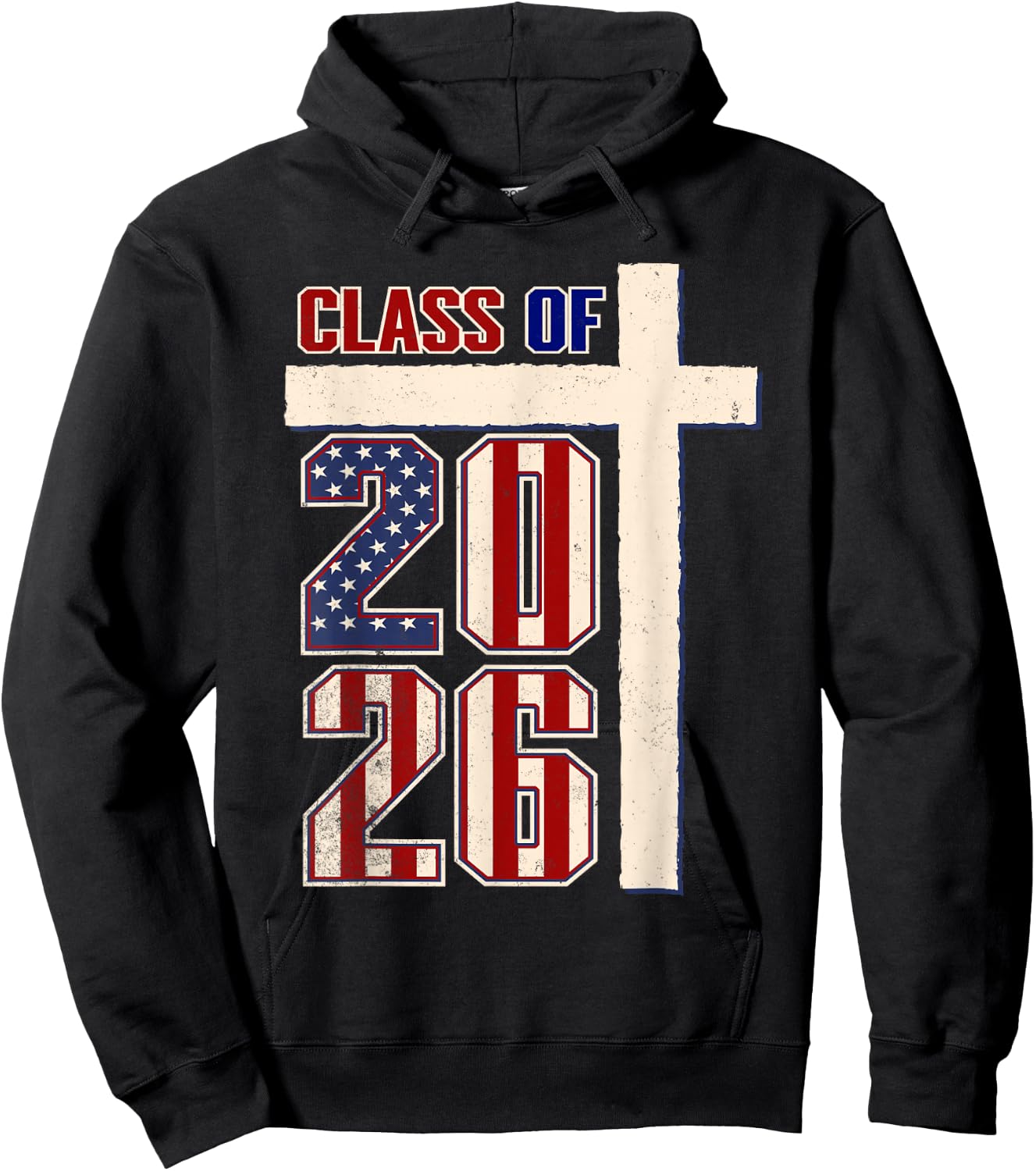Christian American Class of 2026 Patriotic Graduation Hoodie - Hoodie | Black