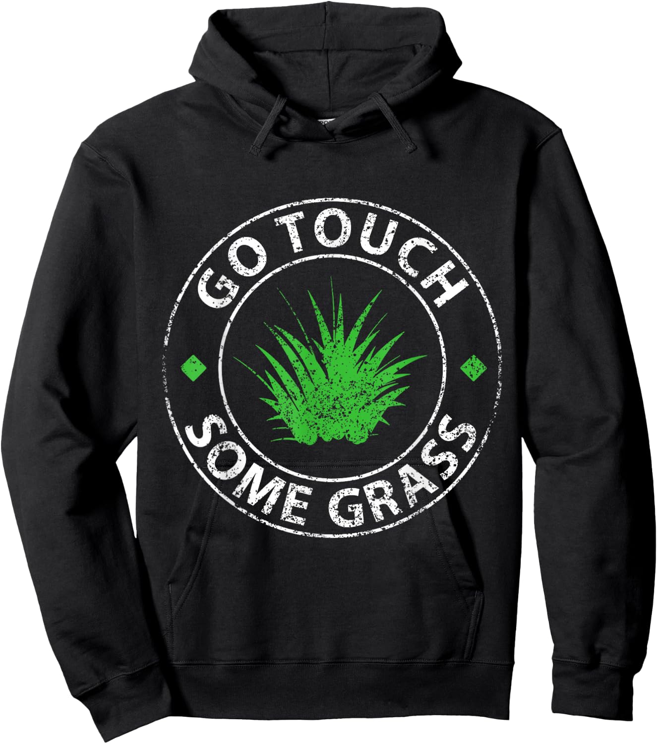 Go Touch Some Grass Outside Funny Meme Joke Touch Grass Hoodie - Hoodie | Black