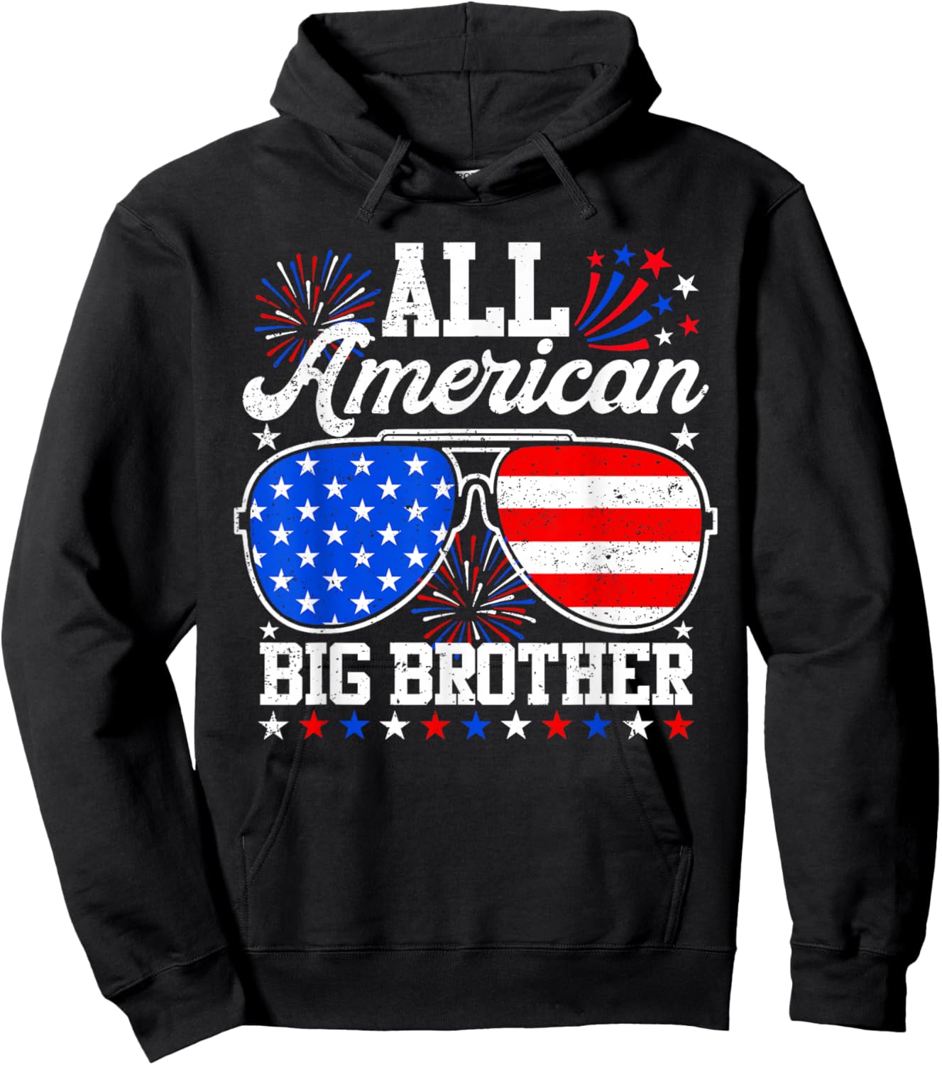 All American Big Brother 4th of July Family Matching Hoodie - Hoodie | Black