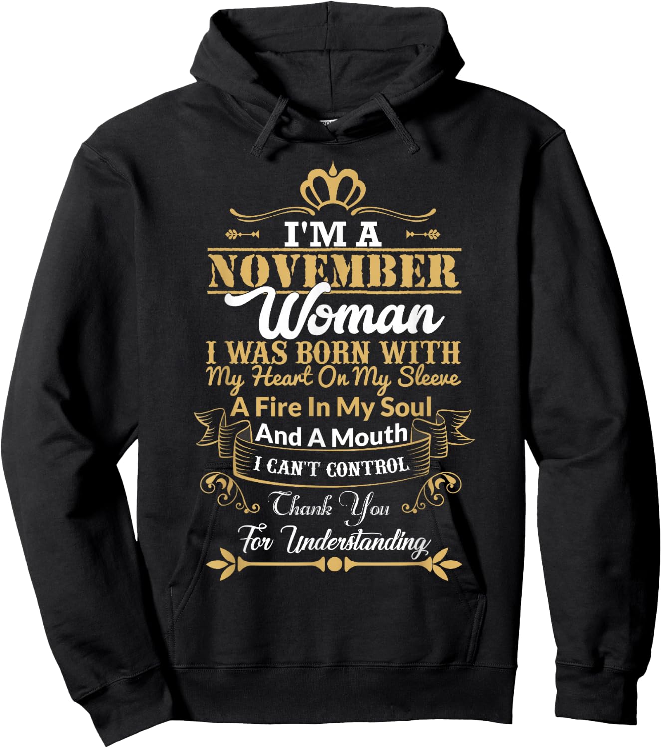 Woman Born In November Birthday Gift Shirt Hoodie - Hoodie | Black