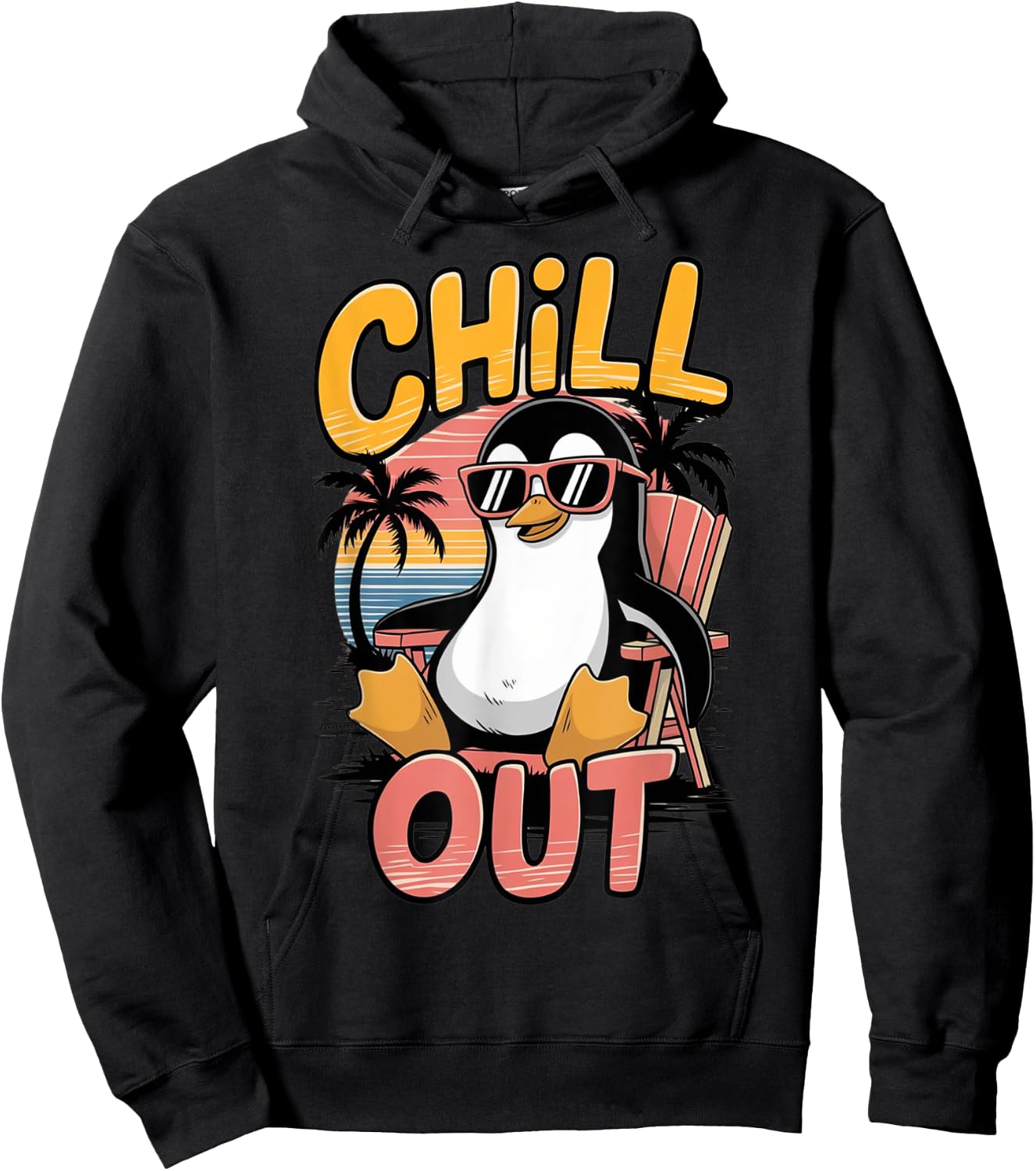 Chill Out Penguin Hoodie - Hoodie | Black